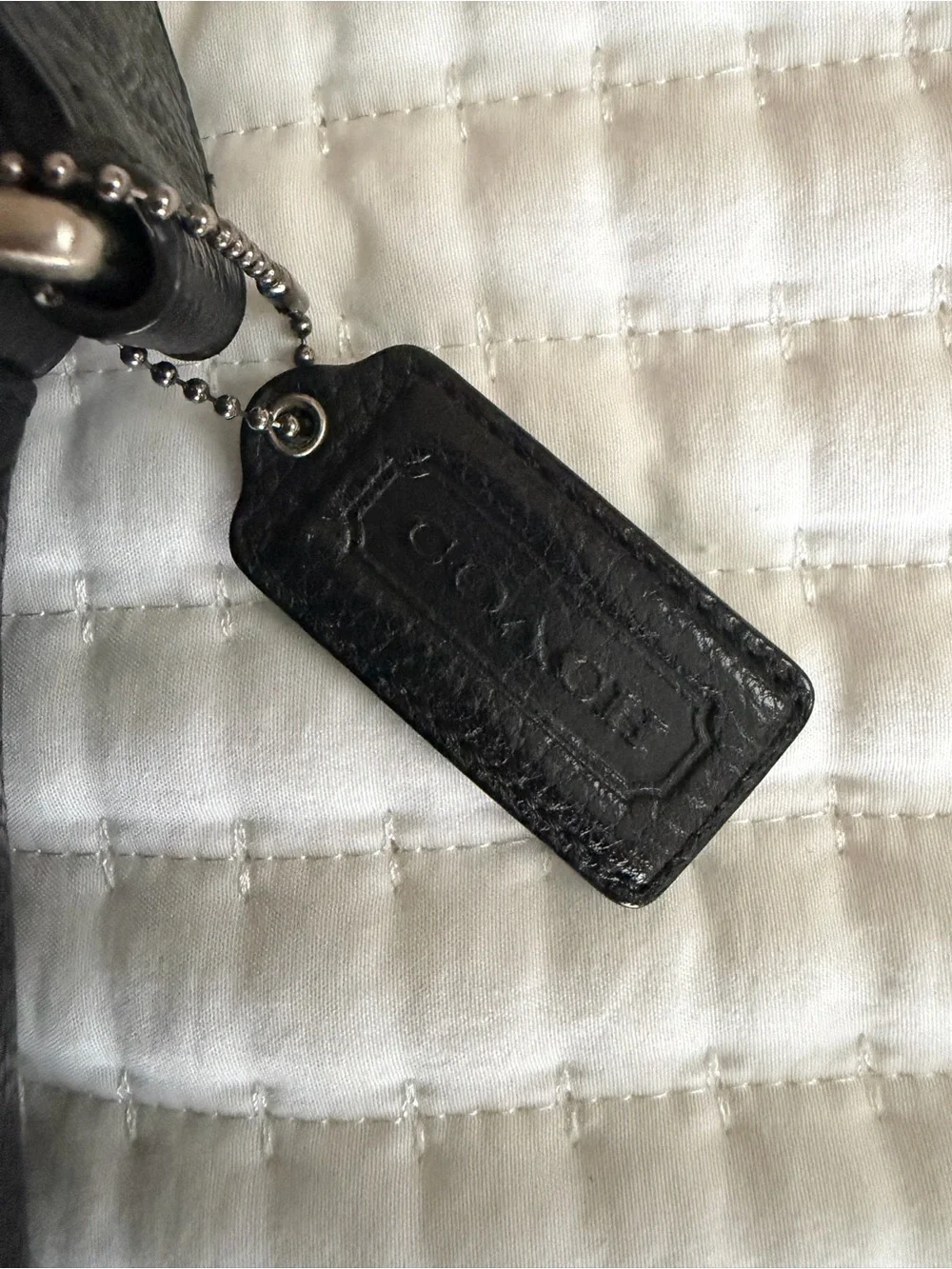 Coach Camden Black Pebbled Leather Messenger Bag with Adjustable Strap EUC